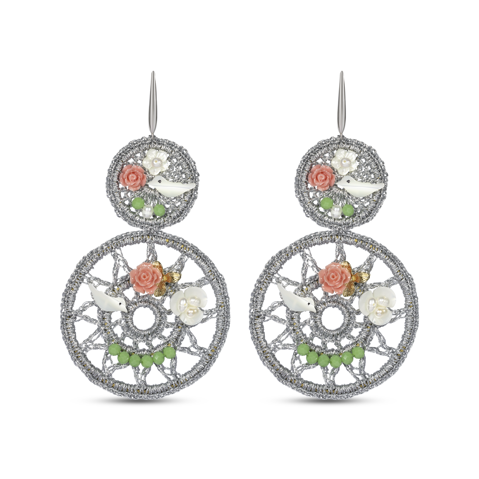 Dreamcatcher silver earrings