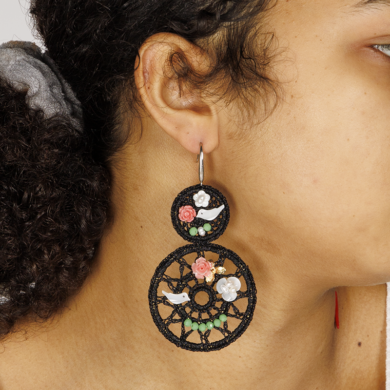Dreamcatcher black earrings