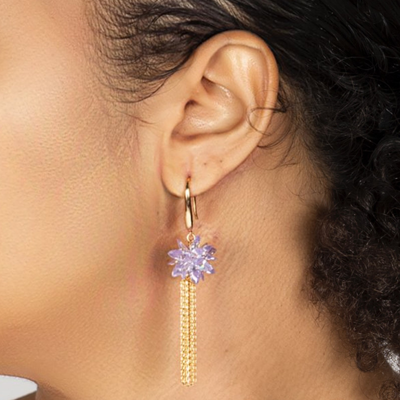 Purple Flower Fall Earrings