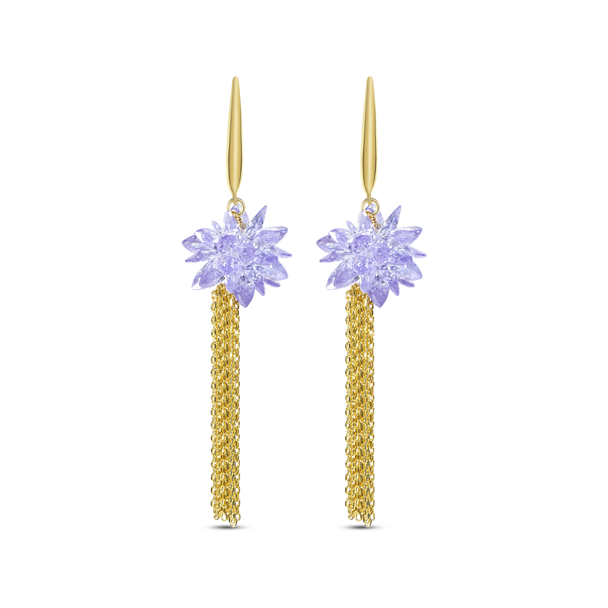 Purple Flower Fall Earrings