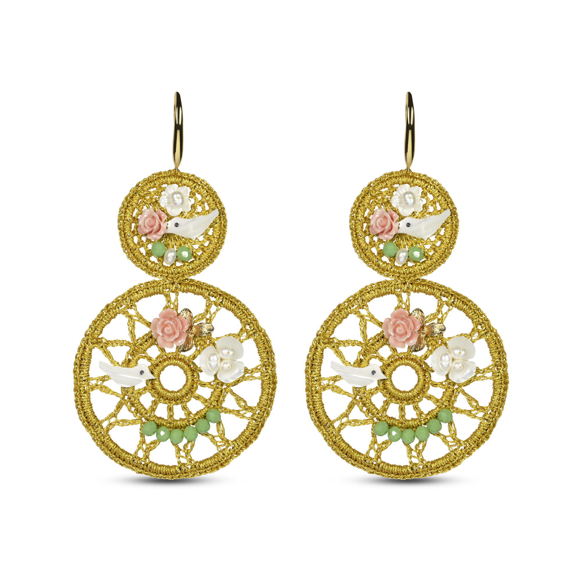 Dreamcatcher gold earrings